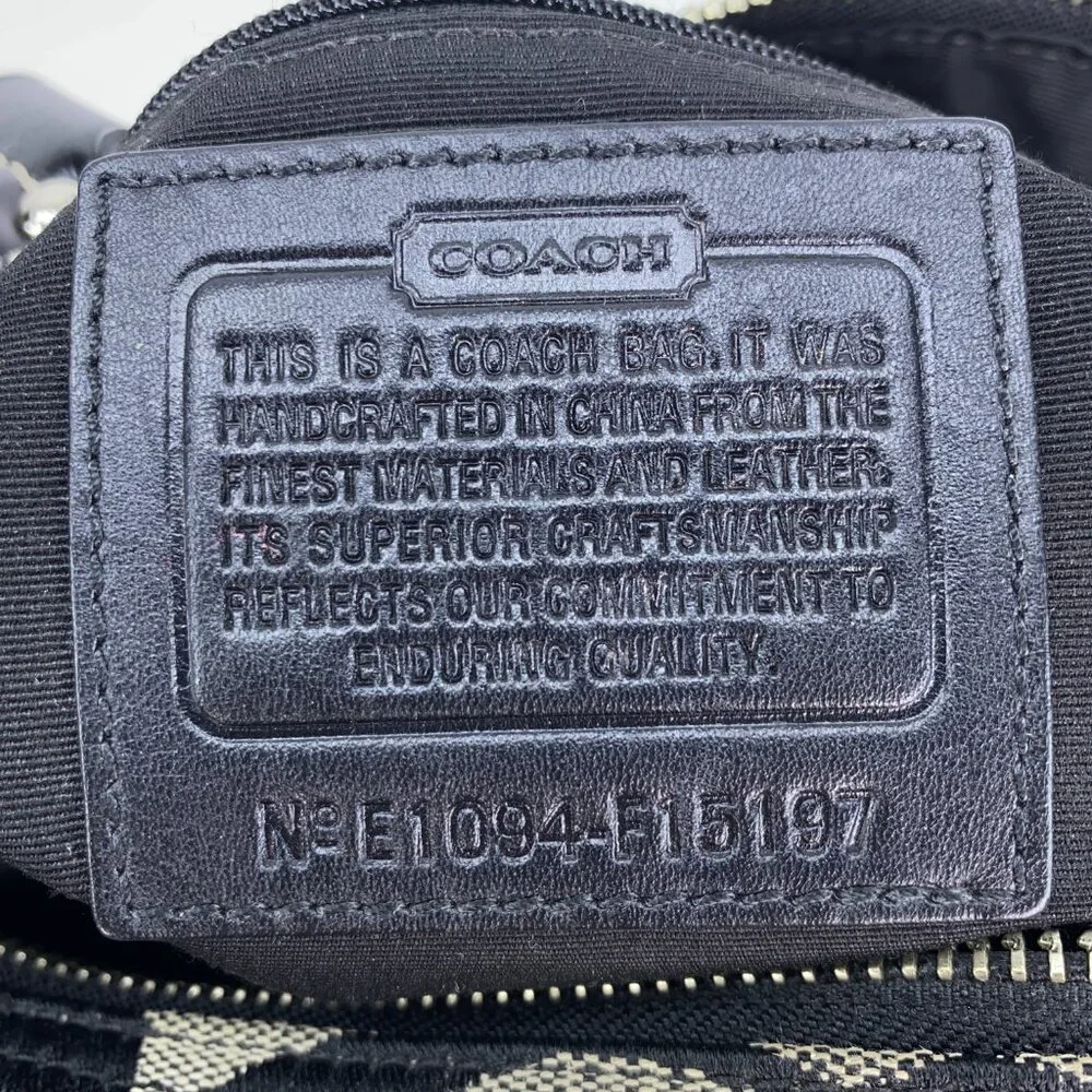 COACH Hobo Signature Stripe Canvas Shoulder bag - E1094-F15197 - Picture 2 of 15
